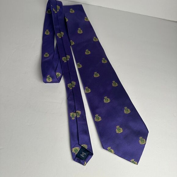 Polo Ralph Lauren 100% Silk Neck Tie Made in USA Purple - Picture 10 of 12